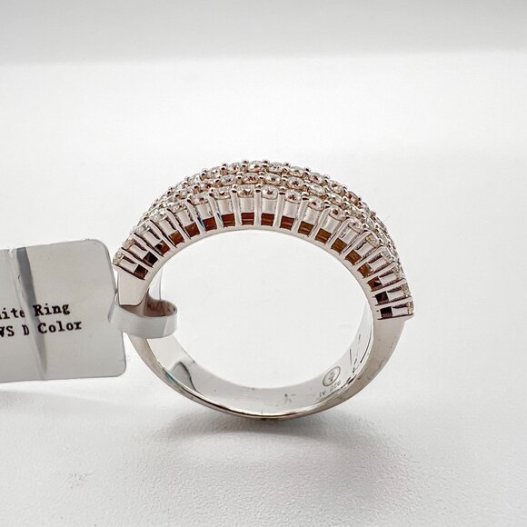 925 Sterling Sliver Moissanite Designer Ring, 2.157ctw VVS Stones Hip Hop Jewelr - Picture 3 of 7